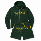 Fearless Strike Short Set — Forest Gold