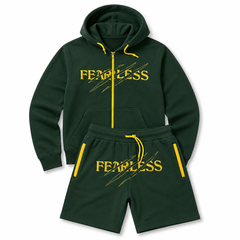 Fearless Strike Short Set — Forest Gold